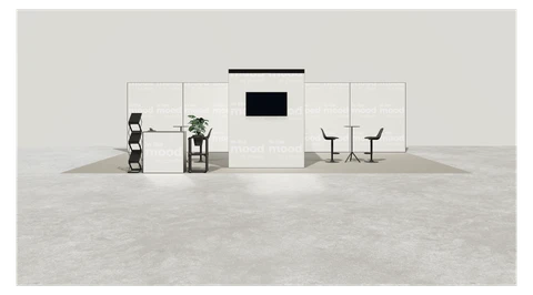 Gotowe stoisko 10 × 6 m, półwyspowe, M100 LED