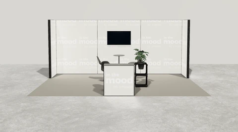 Gotowe stoisko 6 × 4 m, półwyspowe, M100 LED
