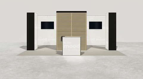 Gotowe stoisko 6 × 5 m, półwyspowe, M100 LED