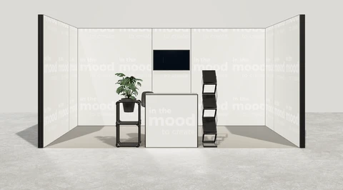 Gotowe stoisko 5 × 3 m, szeregowe, M100 LED