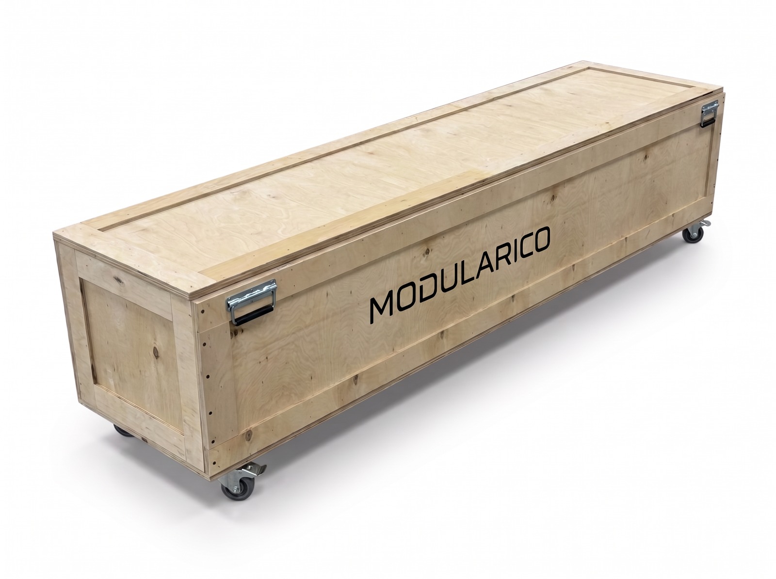 Skrzynia transportowa ze sklejki na kółkach